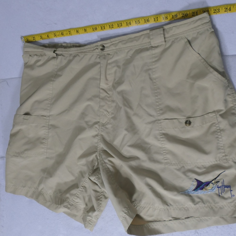Guy Harvey Mens‎ Fishing Shorts 46 Tan Marlin AFTCO Bluewater Gorpcore Outdoors